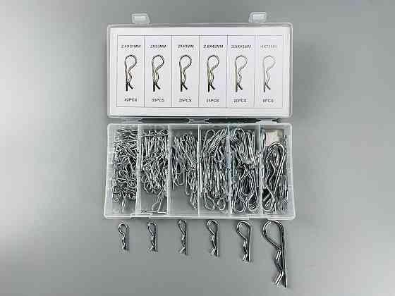 Набір шплінтів типу R метричних 150 шт. Пружинний штифт (6 різновидів шплінтів в одному наборі) Мукачево