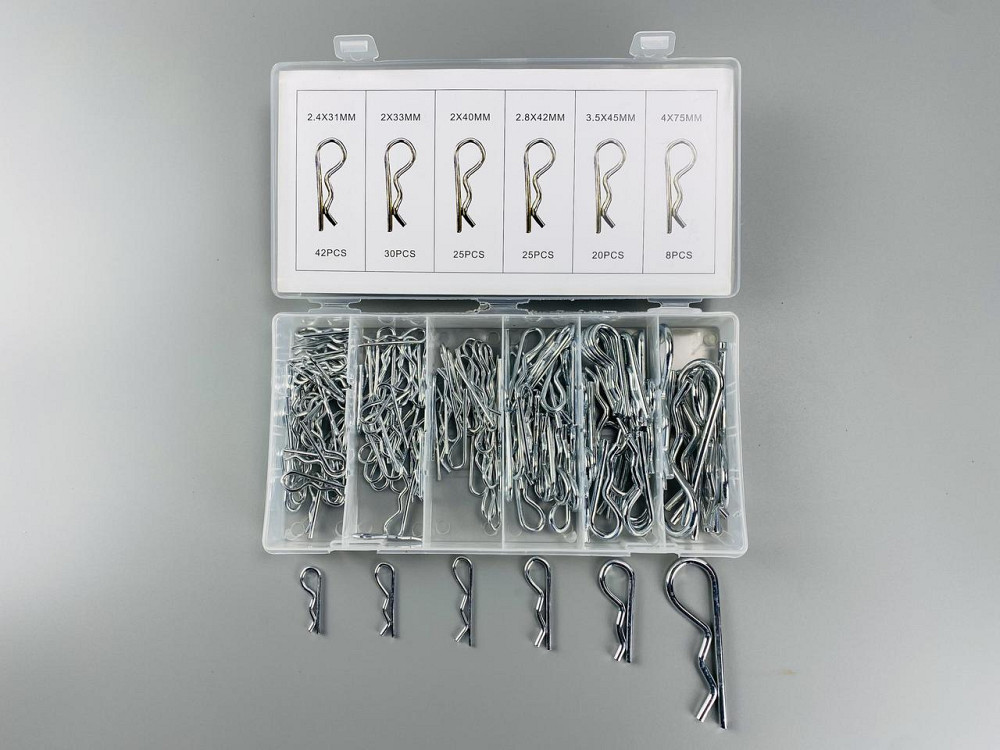 Набір шплінтів типу R метричних 150 шт. Пружинний штифт (6 різновидів шплінтів в одному наборі) Мукачево - фото 1