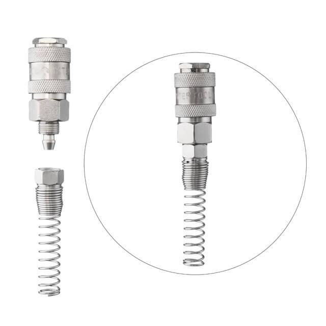 Швидкороз'ємне з'єднання з пружиною для спіральних і прямих шлангів 5,5×8 мм INTERTOOL PT-1830 Київ - фото 3