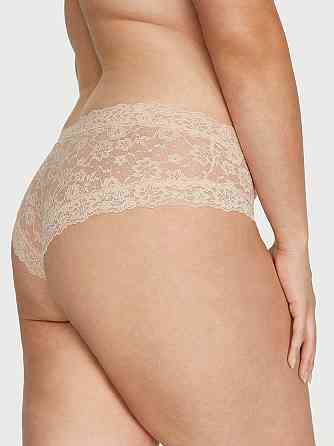 Трусики чікі мереживні Victoria's Secret  Posey Lace Cheeky Panty XL Бежевий (26826091) Київ