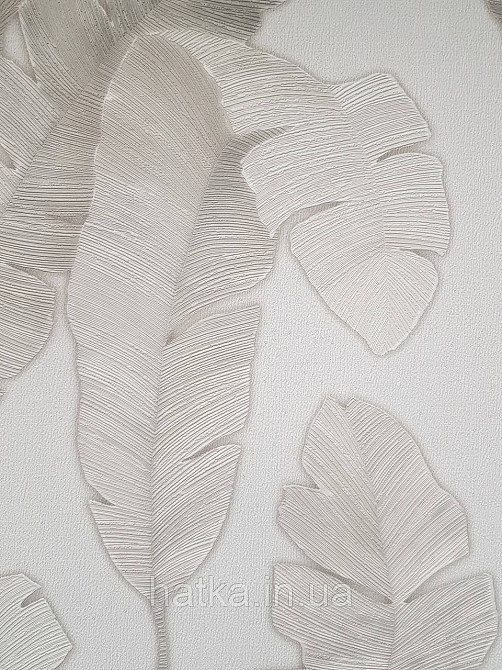 Шпалери вінілові на флізеліні AS creation Attico 1.06х10 під листя великі структурні бежеві молочні 3д Київ - фото 4