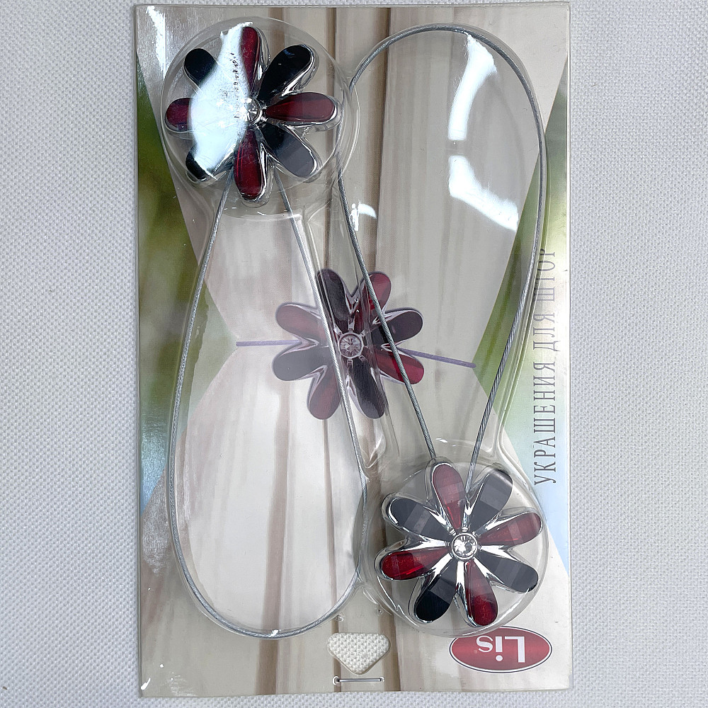 Магніти для штор та гардин "Квітка" набір 2 шт Червоний з чорним (81-253) Київ - фото 8