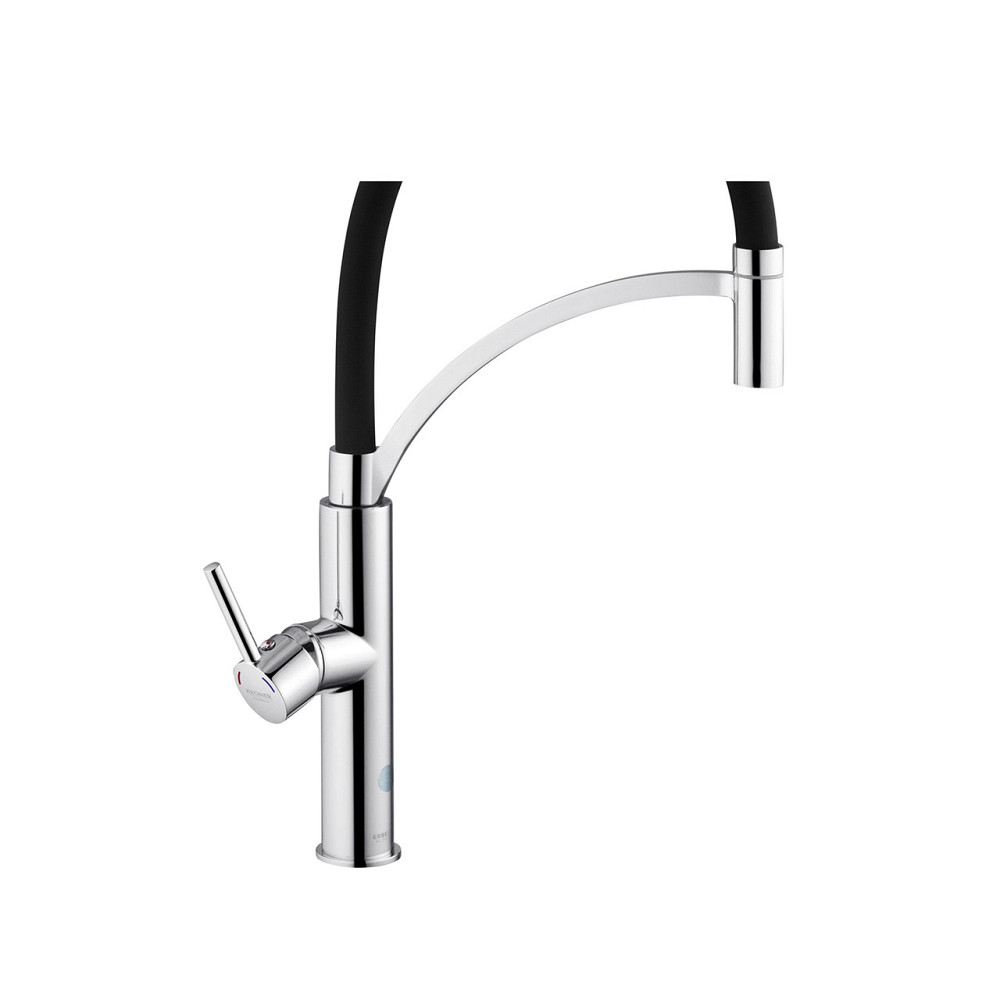 Смеситель для кухни с гибким изливом Kroner KRP Ersel - C03900BLK хром/черный Киев - изображение 6