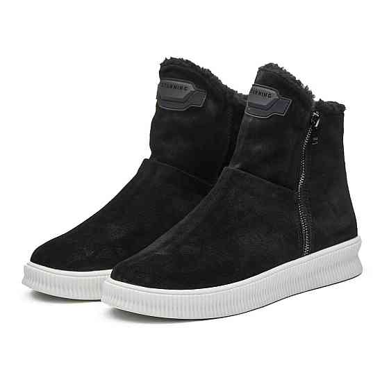 Чоловічі зимові стильні черевики з натуральної шкіри та хутра Харків