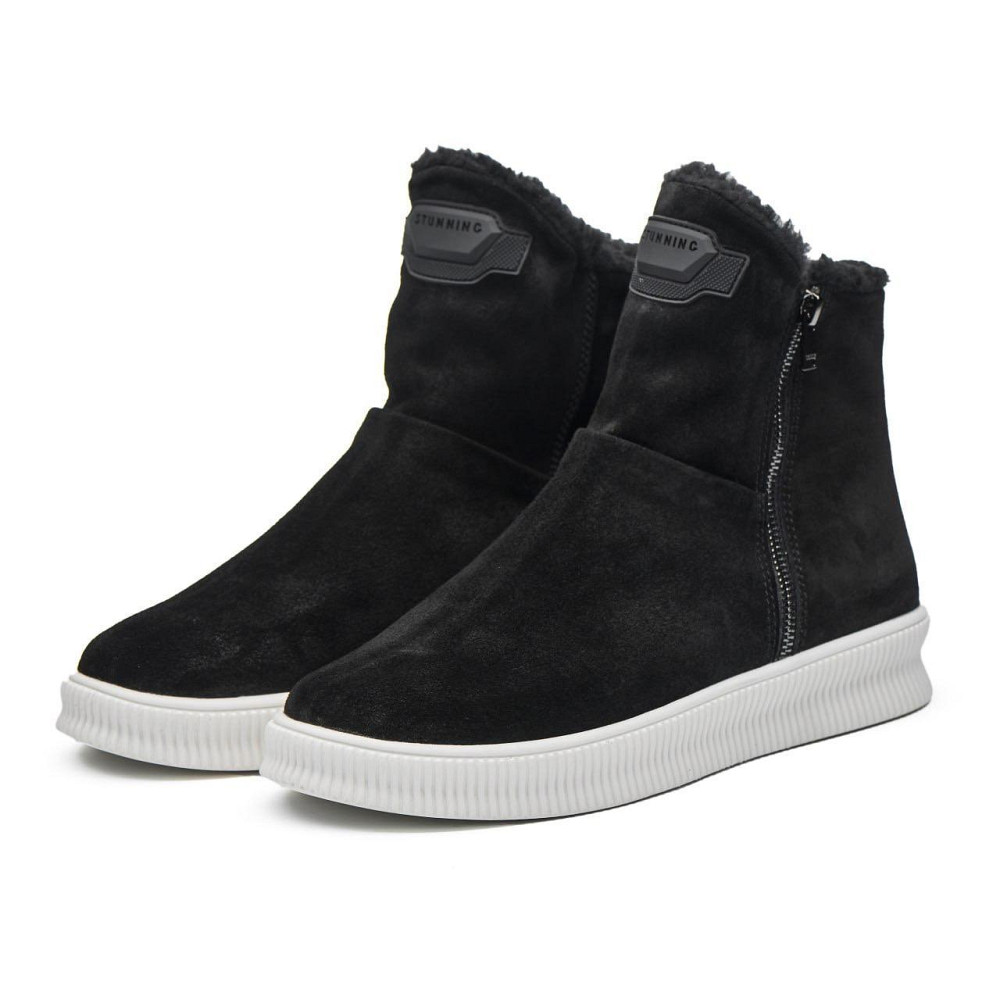 Чоловічі зимові стильні черевики з натуральної шкіри та хутра Харків - фото 1