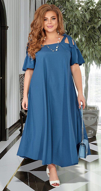 Расклешенный сарафан большого размера с завязками Киев - изображение 1