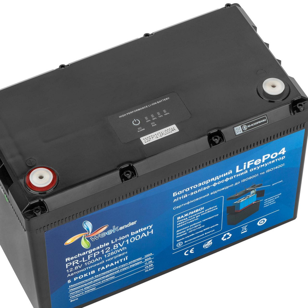 Аккумулятор Литий-железо-фосфатный Weekender LiFePo-4 100 Ah 12.8V с автоматическим подогревом Киев - изображение 2