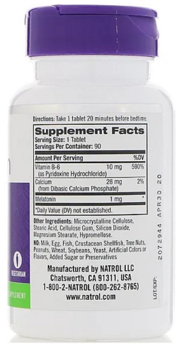 Мелатонін для покращення сну Natrol Melatonin 1 мг 180 таб Київ - фото 2