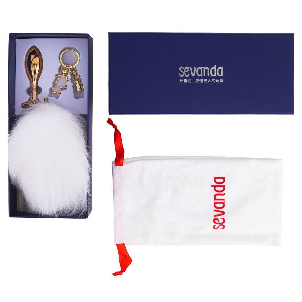 Металева анальна пробка Крихітний хвіст LOCKINK SEVANDA White Bunny-Tail Anal Rose-shape Plug Sex Aura Київ - фото 8