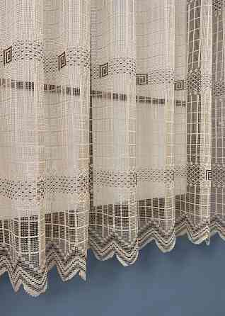 Тюль сетка VR-Textil Juli № 1151т Арка на кухню цвет какао с коричневым 300х150 см (53-0131) Киев