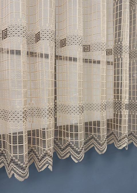 Тюль сетка VR-Textil Juli № 1151т Арка на кухню цвет какао с коричневым 300х150 см (53-0131) Киев - изображение 6