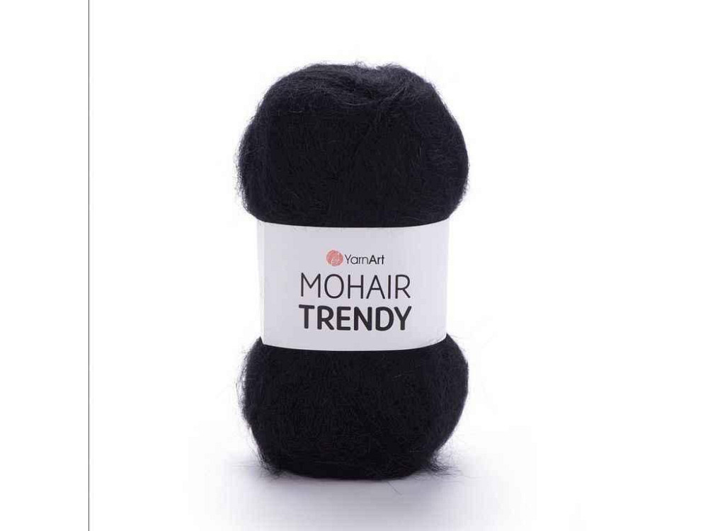 Пряжа Mohair Trendy чорний 50% мохер 50% акрил 220м 100г 5шт/уп 102-Black ТМ YarnArt Київ - фото 1