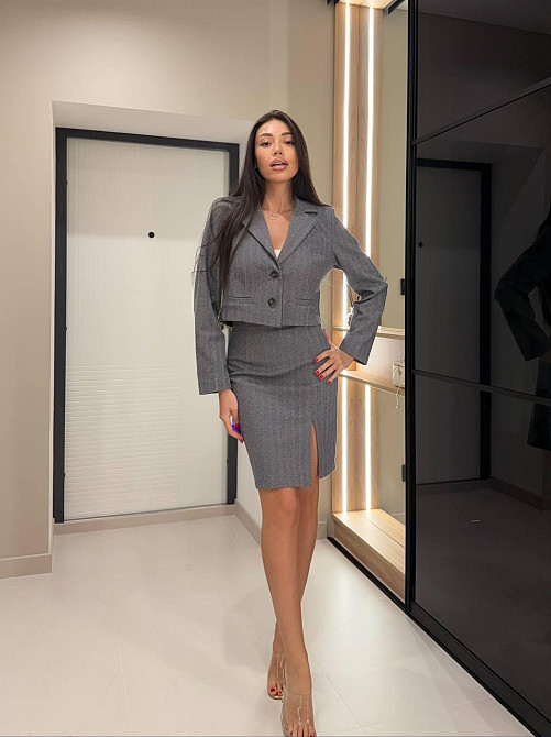 Женский стильный деловой костюм двойка кашемир-стрейч Одесса - изображение 4