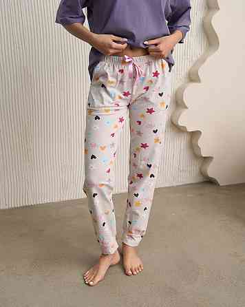 Жіночі піжамні штани — у дрібні серця й зірки Nicoletta 1114 M Київ