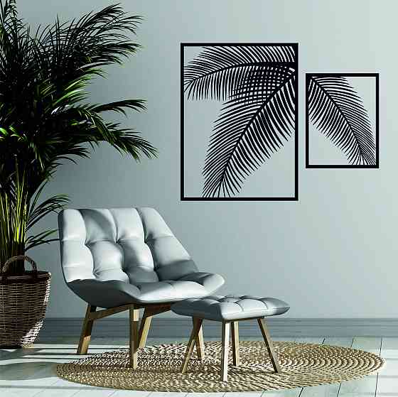 Декоративное настенное Панно «Пальма» Декор на стену 110*90 см, Черный Киев