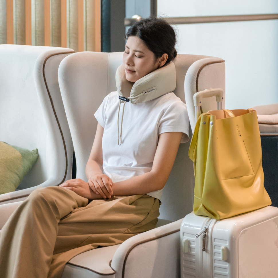 Подушка хлопковая для шеи с памятью Naturehike CNK2450WS019 (Бежевый) Винница - изображение 8