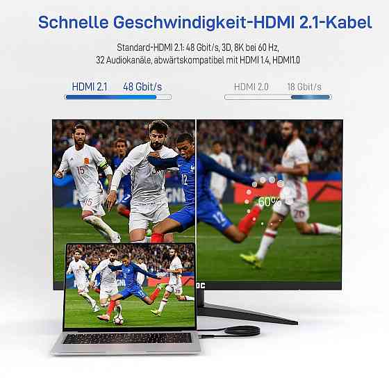 HDMI кабель 2.1 8K 60Hz 1.8м Prolink, кабель HDMI-HDMI для телевізора, монітора, ПК, PS5, Xbox Київ