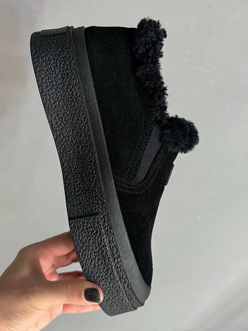 Ботинки женские Hengji 660-1 замшевые кеды на меху черные, 36, 23 см Киев - изображение 10