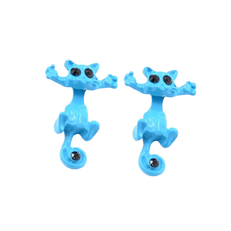 Серьги с котами 2 см голубой Киев - изображение 2