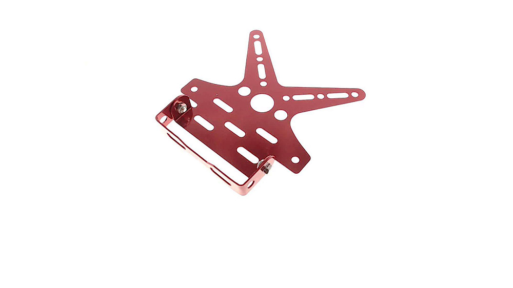 Рамка для кріплення номера та поворотників з регульованим кутом нахилу (червона) KOMATCU (mod.A) Київ - фото 1