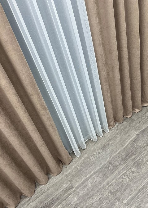 Шторная ткань микровелюр Petek YL цвет капучино 2018ш Киев - изображение 5