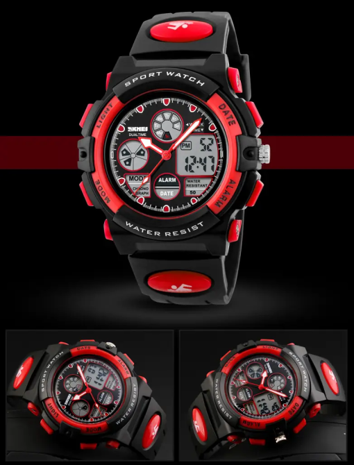 Дитячий спортивний наручний годинник Skmei 1163 (Червоний) Вінниця - фото 9