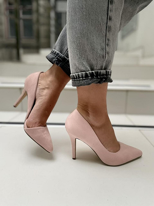 Seastar Туфлі жіночі SEASTAR пудра еко-замш висота каблука 9.5 см 37р. (2536) Коломия - фото 5