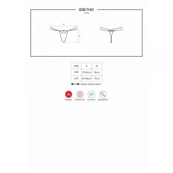 Стринги Obsessive 838-THO-3 thong red L/XL Sex Aura Киев - изображение 3