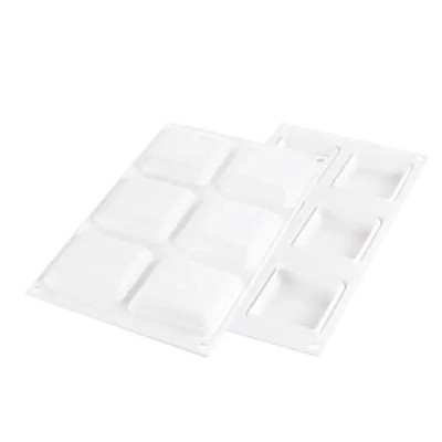 Форма для випікання Silikomart "квадрат" 67x67 h15 мм (60 мл x 6) (DECOR SQUARE 60) Вінниця - фото 1