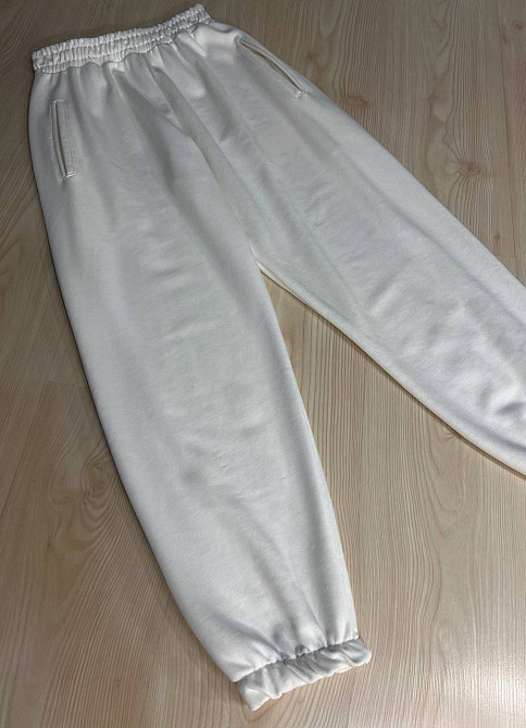 Брюки женские LSK 5279 спортивные джогеры на резинке с карманами оверсайз белые, белый, L Одесса - изображение 6
