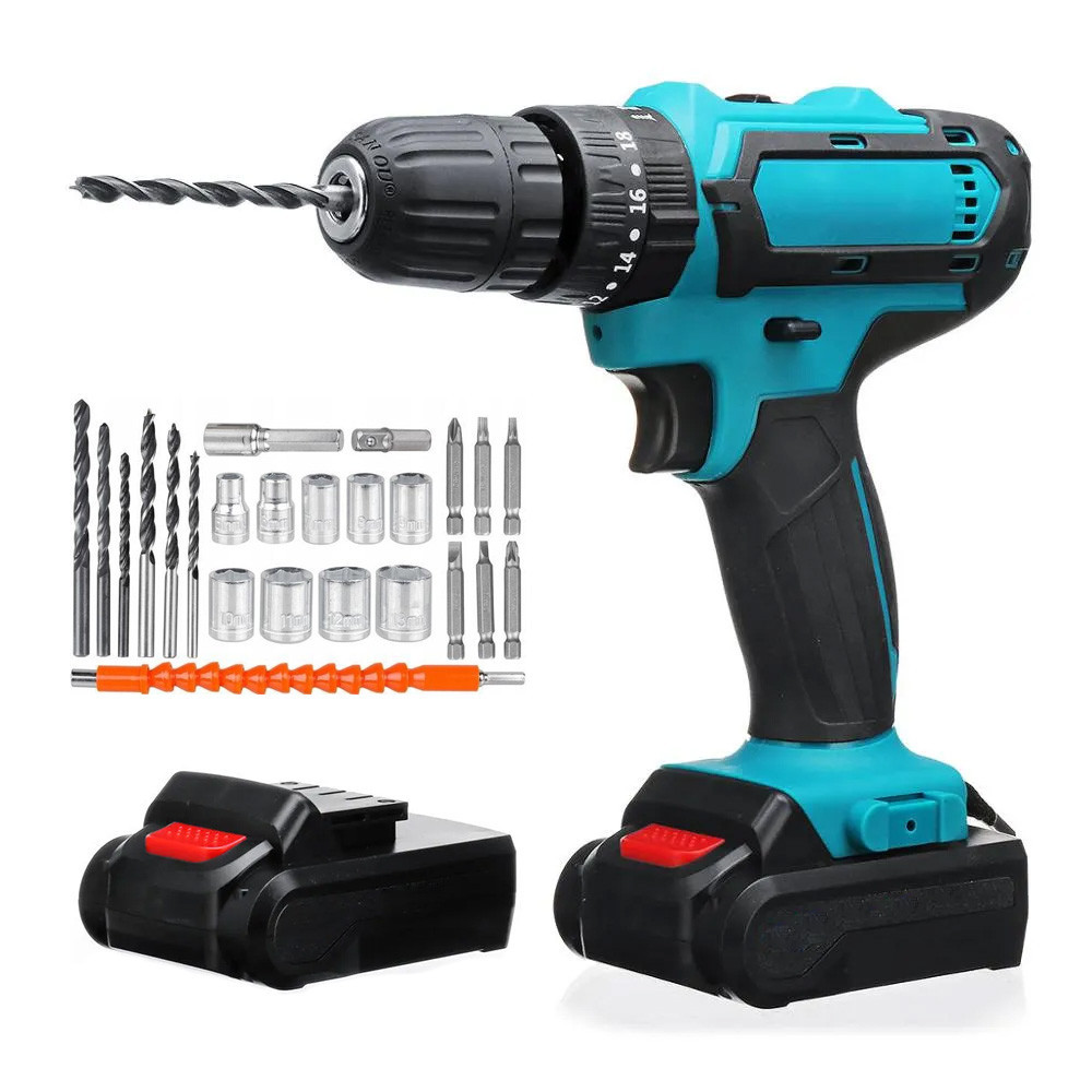 Шуруповерт + 2 акумулятори 24V з набором біт і свердел в кейсі SBR Київ - фото 1