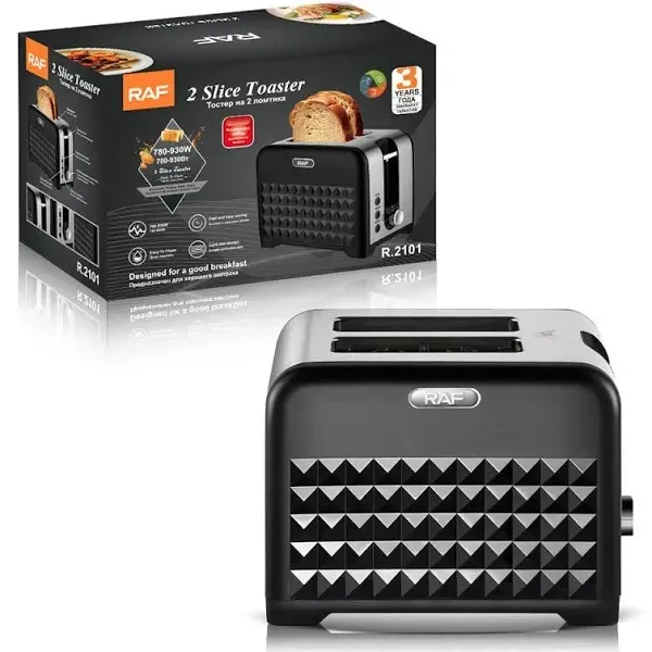 Тостер Domotec/RAF R-2101 930Вт на 2 скибочки, 7 ступенів прожарювання, знімний піддон. Розморожування та підігрів Одеса - фото 8
