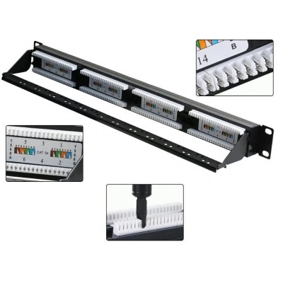 Патч-панель Hypernet 19" 24 порта UTP cat.6 з менеджментом кабеля (PP-KUTP6-24-NM-CM) Вінниця - фото 2