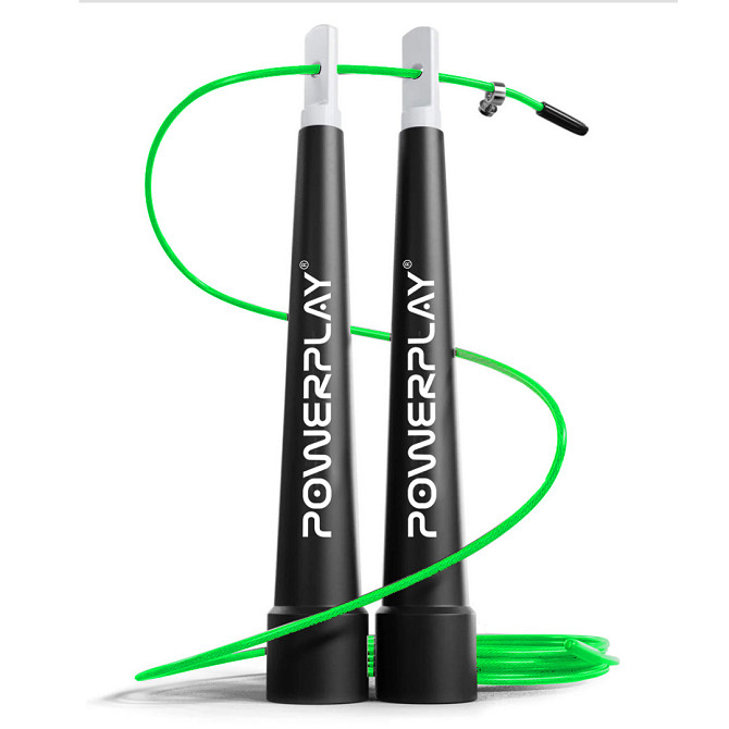 Скакалка швидкісна PowerPlay 4202 Ultra Speed Rope Зелена (2,9m.) Каменское - изображение 1