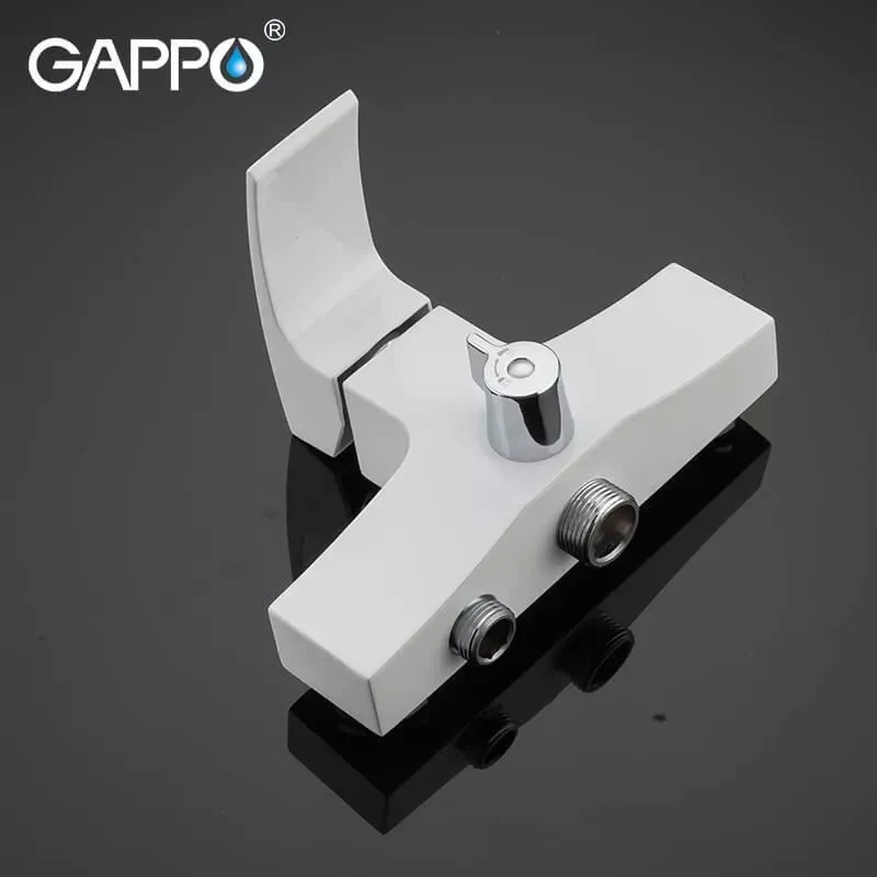 Смеситель для ванны с душевым гарнитуром GAPPO Jacob G2207-7 белый/хром Киев - изображение 3