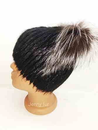 Шапка хутряна жіноча з вушками Беатріс Чорний Харків