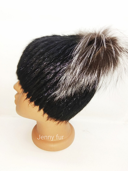 Шапка хутряна жіноча з вушками Беатріс Чорний Харків - фото 2