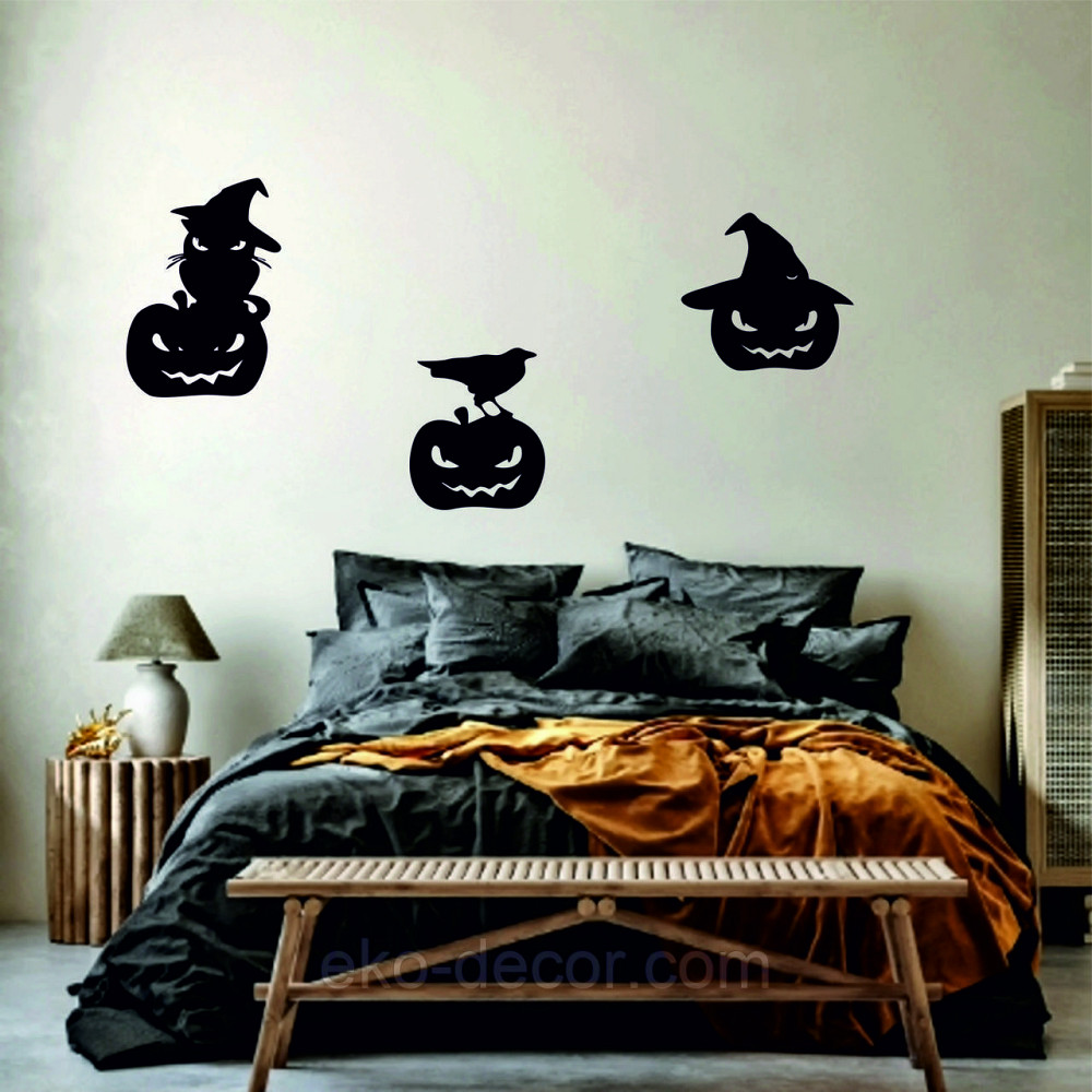 Декоративне настінне Панно «Хеллоуїн — гарбуз», Декор на стіну 70*64 см Київ - фото 7