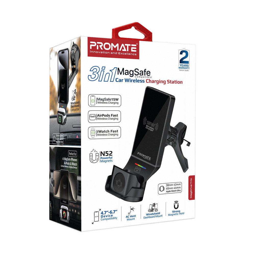 Бездротовий зарядний пристрій Promate MagDrive-Trio MagSafe Black (magrive-trio.black) ( Чорний ) Харьков - изображение 7
