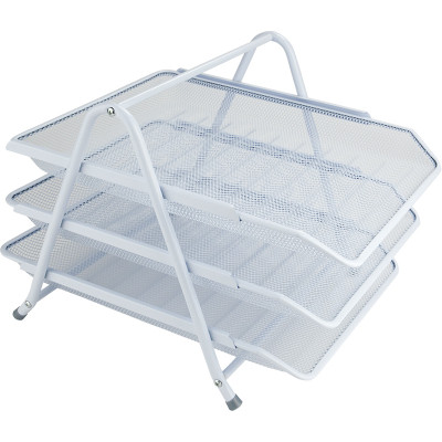 Лоток для паперів Axent горизонтальний 3-в-1, металевий, білий (2122-21-A) Вінниця - фото 1