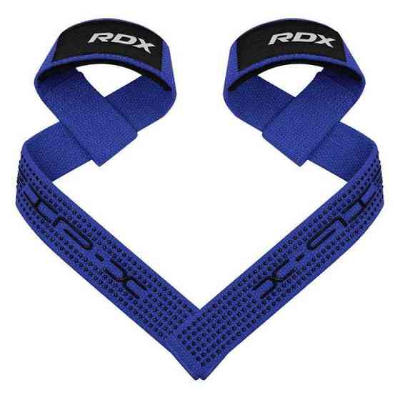 Лямки для тяги RDX S4 Gym Cotton Gel Straps Blue Plus Каменское