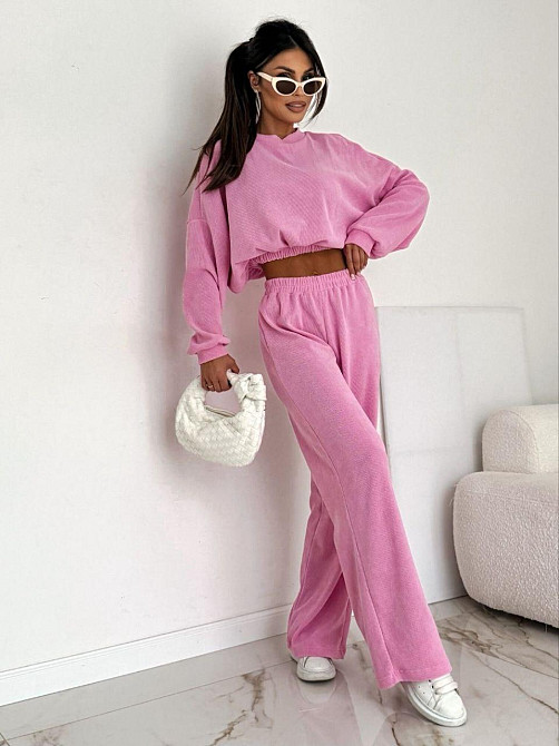 Женский стильный повседневный костюм двойка рубчик Одесса - изображение 3