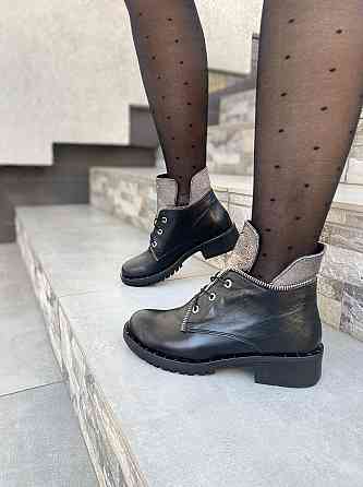 Черевики жіночі D and V чорні натуральна шкіра 36р. (1223) Коломыя