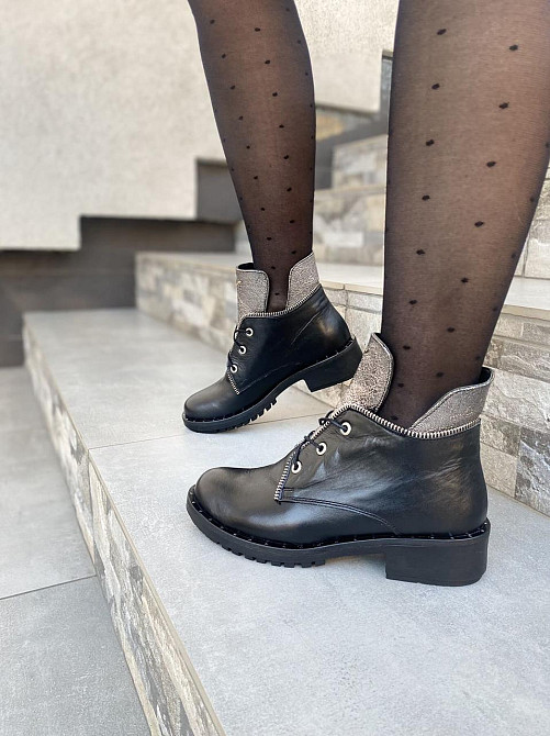 Черевики жіночі D and V чорні натуральна шкіра 36р. (1223) Коломыя - изображение 2