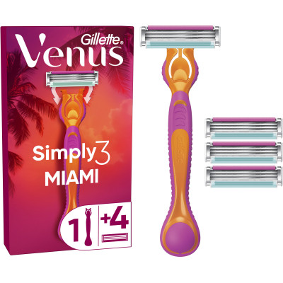 Бритва Gillette Simply Venus 3 Miami с 4 сменными картриджами (8700216878333) Винница - изображение 2