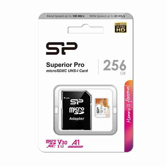 microSDXC (UHS-1 U3) SiliconPower Superior Pro Colorful 256Gb class 10 A1 V30 (adapter SD) Київ