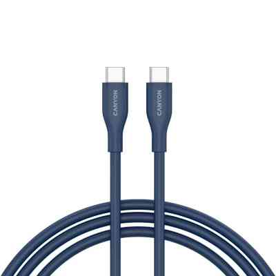 Дата кабель USB-C to USB-C 1.0m CC60SC10 60W Silicon Dark blue Canyon (CNS-CC60SC10DB) Вінниця
