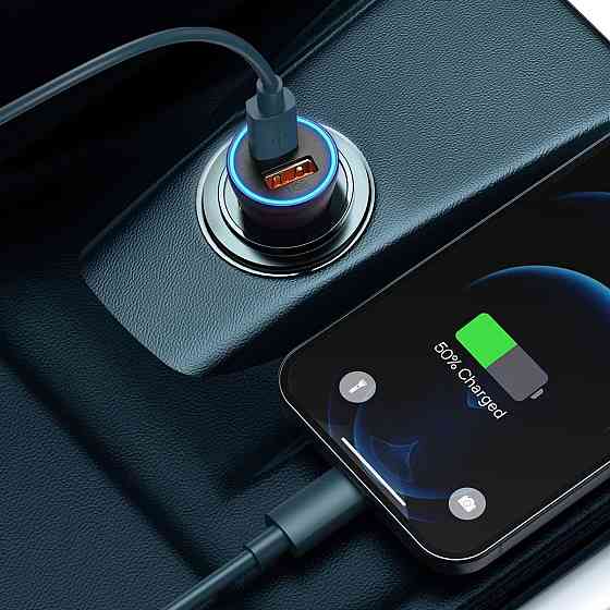 Автомобільний зарядний пристрій Baseus Golden Contactor Max Dual Fast Charger U+C 60W Dark Gray CGJM000113 Одеса