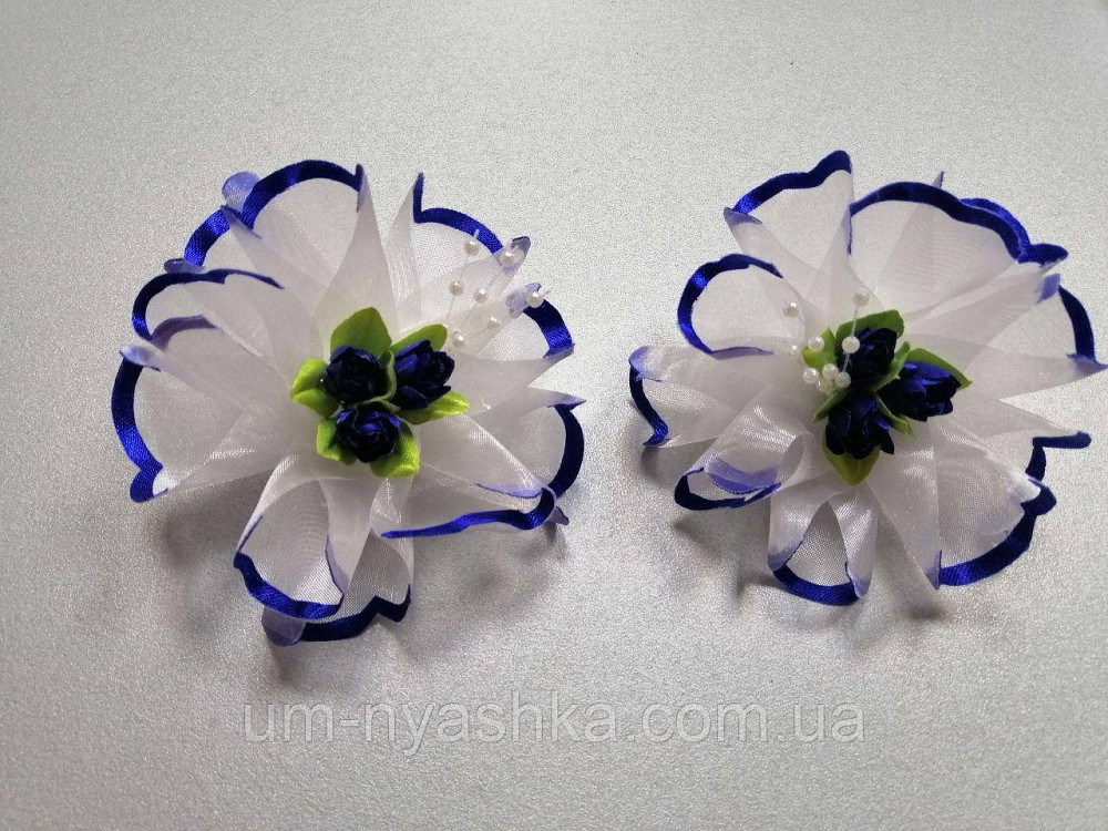 Бант синие-белый 9 см Кривой Рог - изображение 1