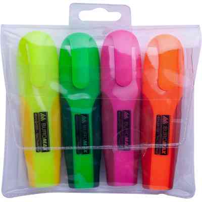 Набір маркерів Buromax highlighter pen, NEON, chisel tip, SET 4 colors (BM.8904-84) Вінниця